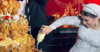 حفل زفاف دينا هشام يثير السوشيال.. أسباب غير تورتة الفرايد تشيكن