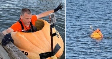 أمريكي يقطع 95 كلم في نهر كولومبيا داخل قرع عسل