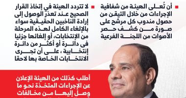 توجيهات عاجلة للسيسي بشأن الانتخابات: لا تترددوا بإلغاء النتائج