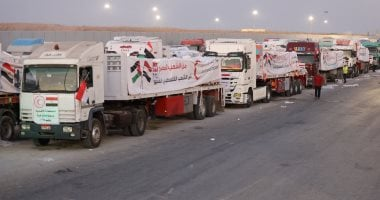 قافلة زاد العزة 74 تدخل قطاع غزة عبر ميناء رفح