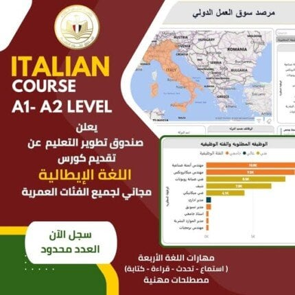 إطلاق برنامج مجاني لتعلم الإيطالية وتأهيل الشباب لسوق العمل