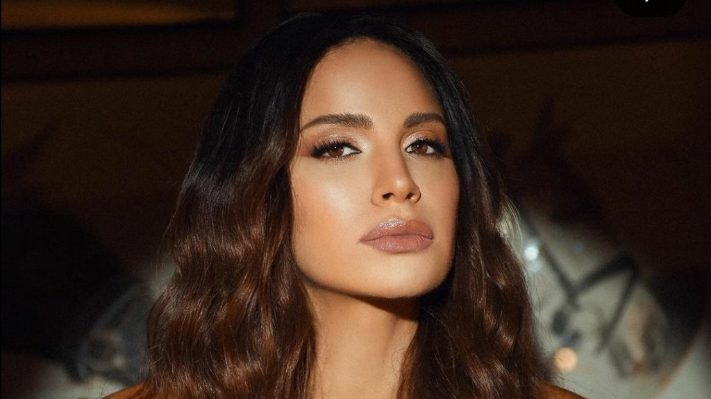 أمال ماهر تتألق بفستان ساحر