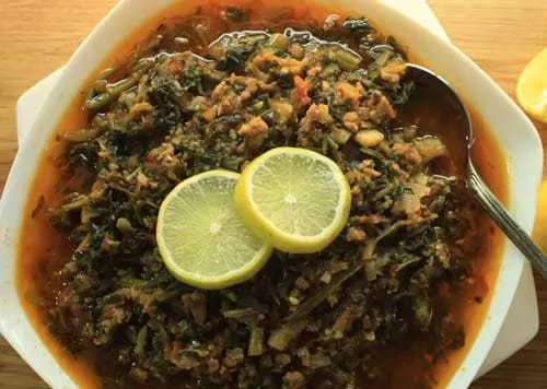 طريقة تحضير السبانخ بالبصل والطشة