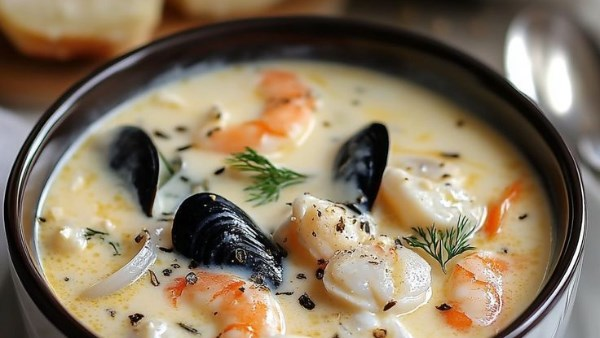 شوربة سي فود بالكريمة وصفة سهلة