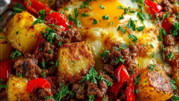 طاجن بطاطس مع لحم مفروم وموزاريلا