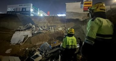 انهيار أرضي بمحطة وقود بالتجمع يسفر عن إصابتين