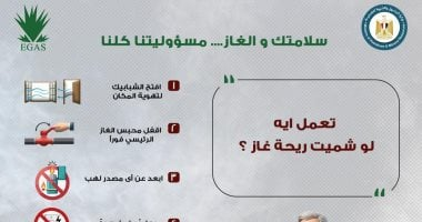 7 تعليمات: ماذا تفعل لو شممت رائحة غاز؟ إنفوجراف