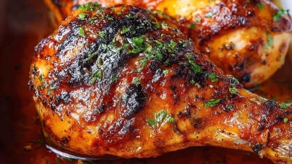 دبابيس دجاج مشوي مع صوص باربيكيو